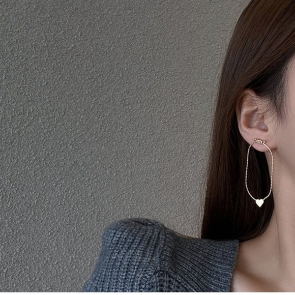 💙2 Ways Heart Threader Earrings - Picture 3 of 10